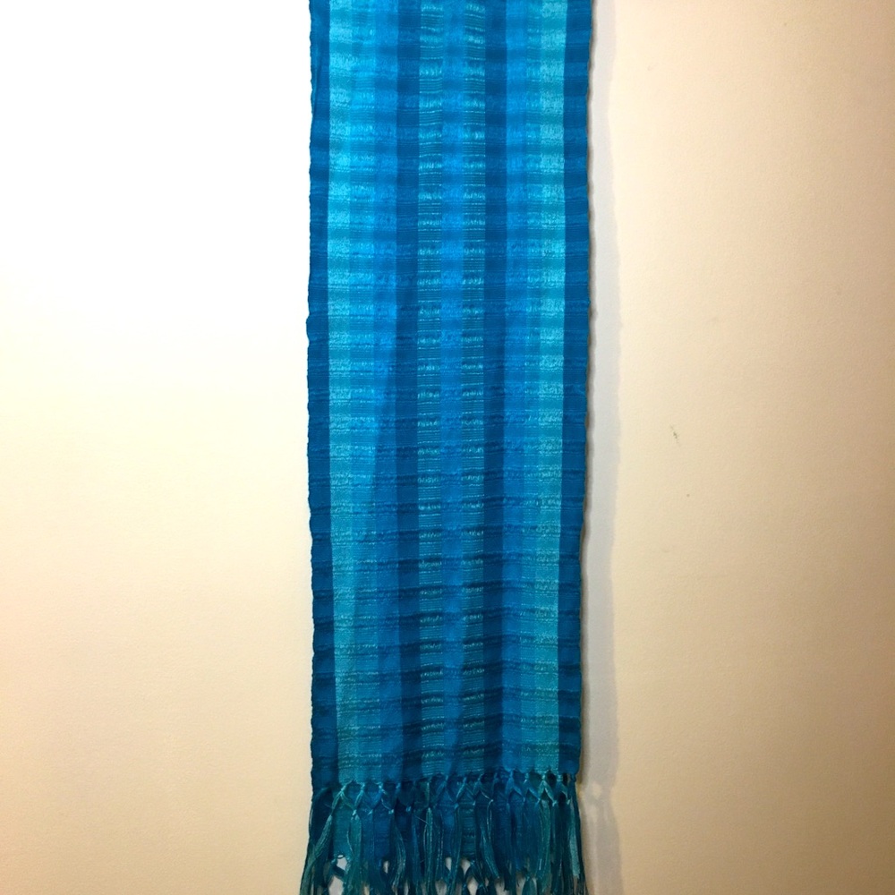 Hand woven blue scarf from South America
